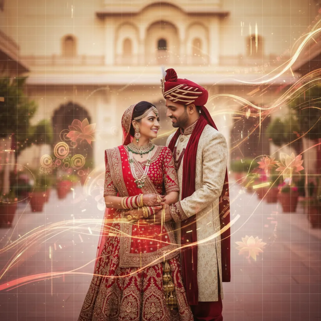 AI-enhanced wedding photography showing image generation and creative photo enhancement