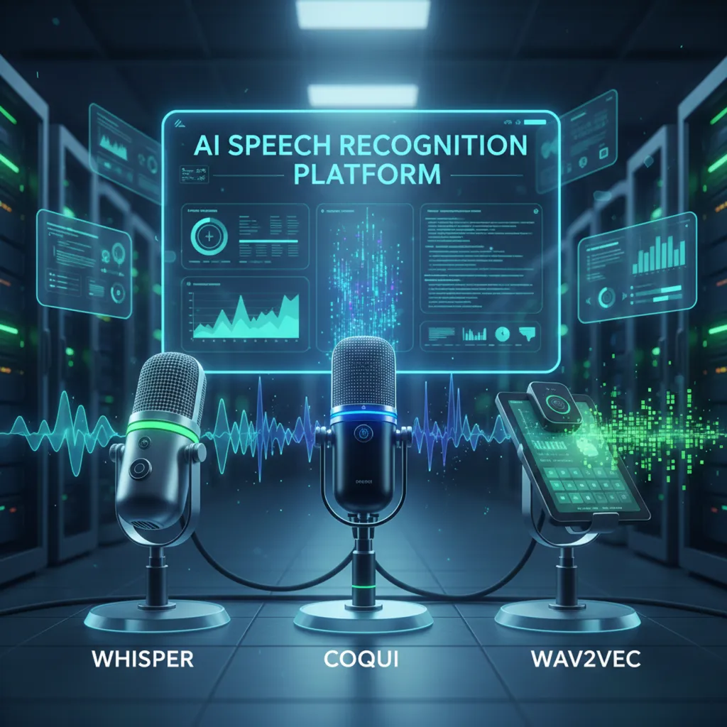 ASR models comparison showing Whisper Coqui and Wav2Vec