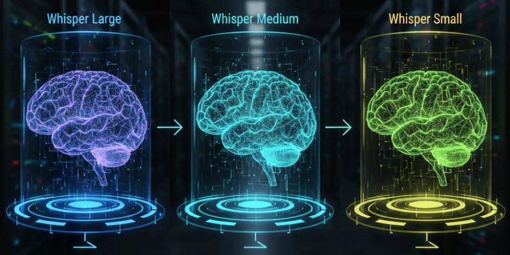 ASR models comparison of Whisper variants