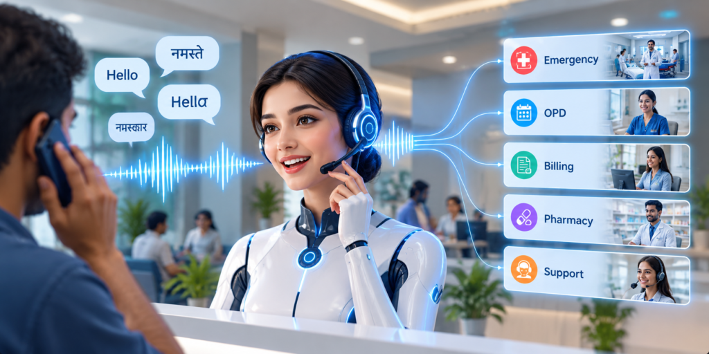 AI Receptionist Connecting Healthcare Services
