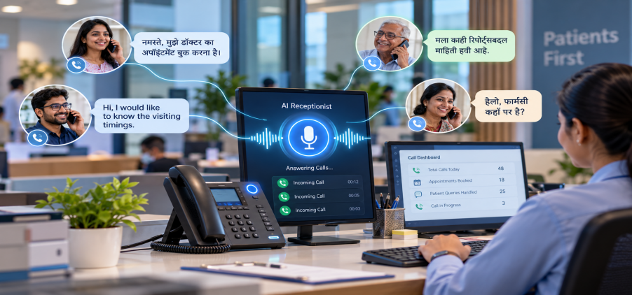 AI receptionist handling multilingual business calls